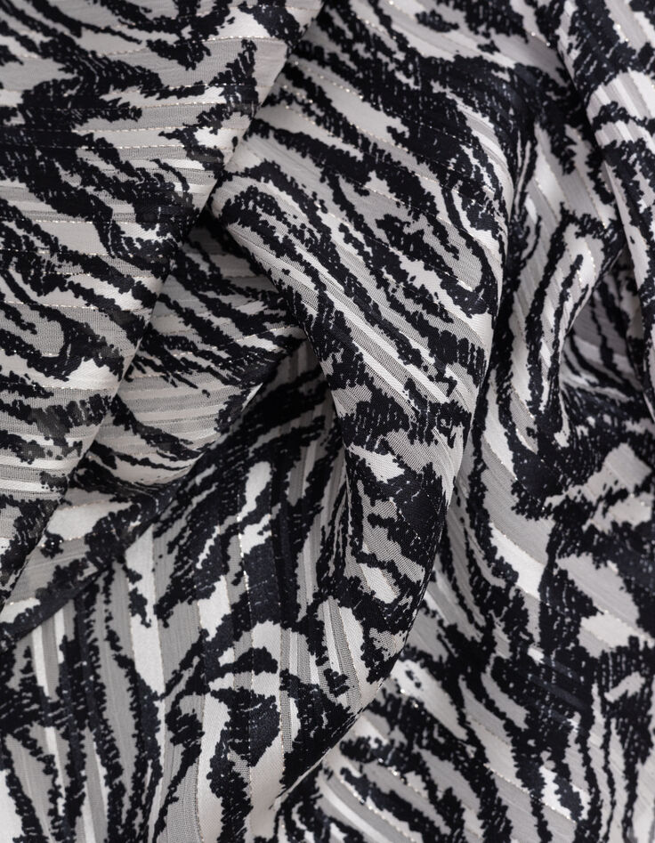 Women's ivory zebra lurex print blouse-5