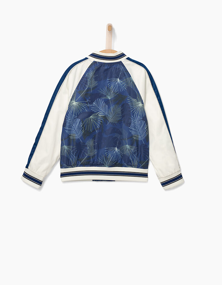 Boys’ dark blue print and white baseball jacket -3