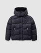 Boys’ navy padded jacket with graphic fur-lined hood-5