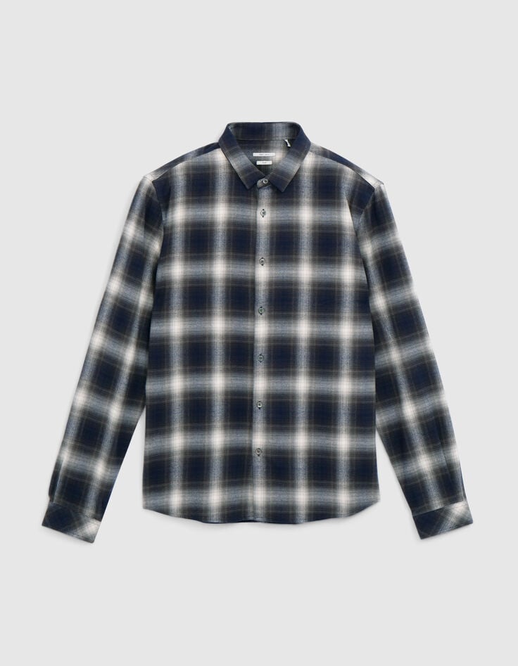 Chemise REGULAR marine motif carreaux Homme-6