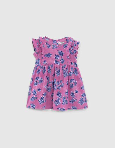 Baby girls’ mauve LENZING™ ECOVERO™ Indian floral dress - IKKS