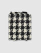 Echarpe noire motif pied-de-poule Femme-2 Echarpe noire motif pied-de-poule Femme-2