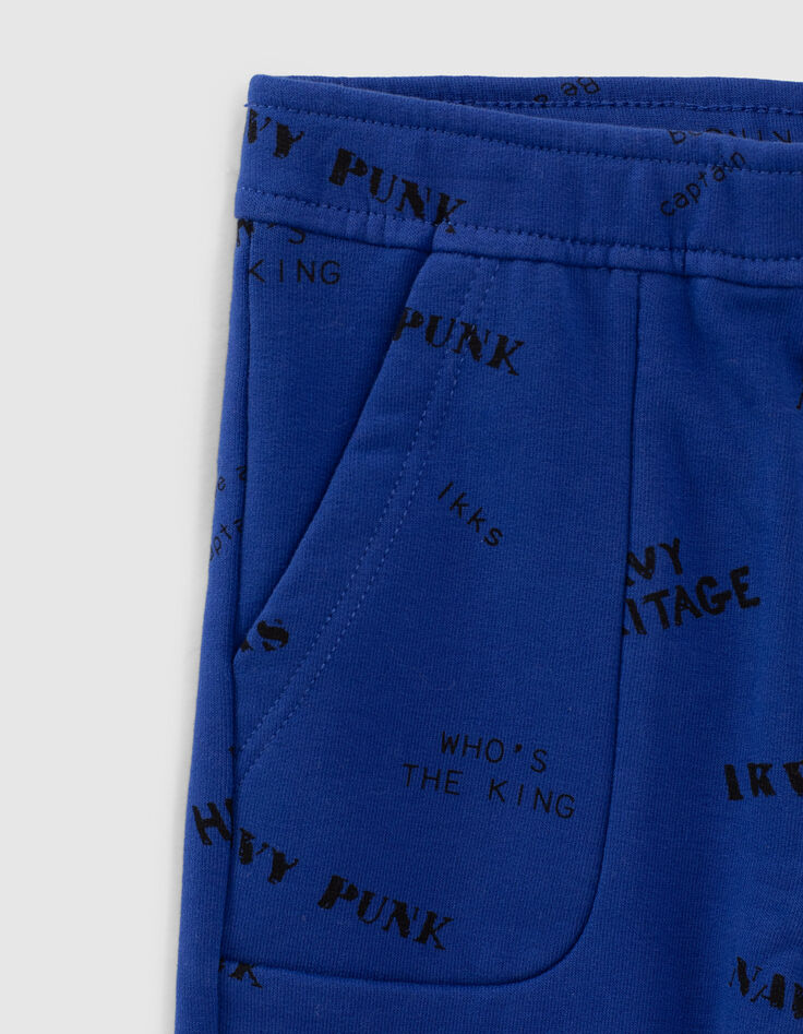 Baby boys’ blue joggers with stamp print -2