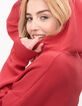 Pull coquelicot tricot à capuche et col zippé I.Code-6