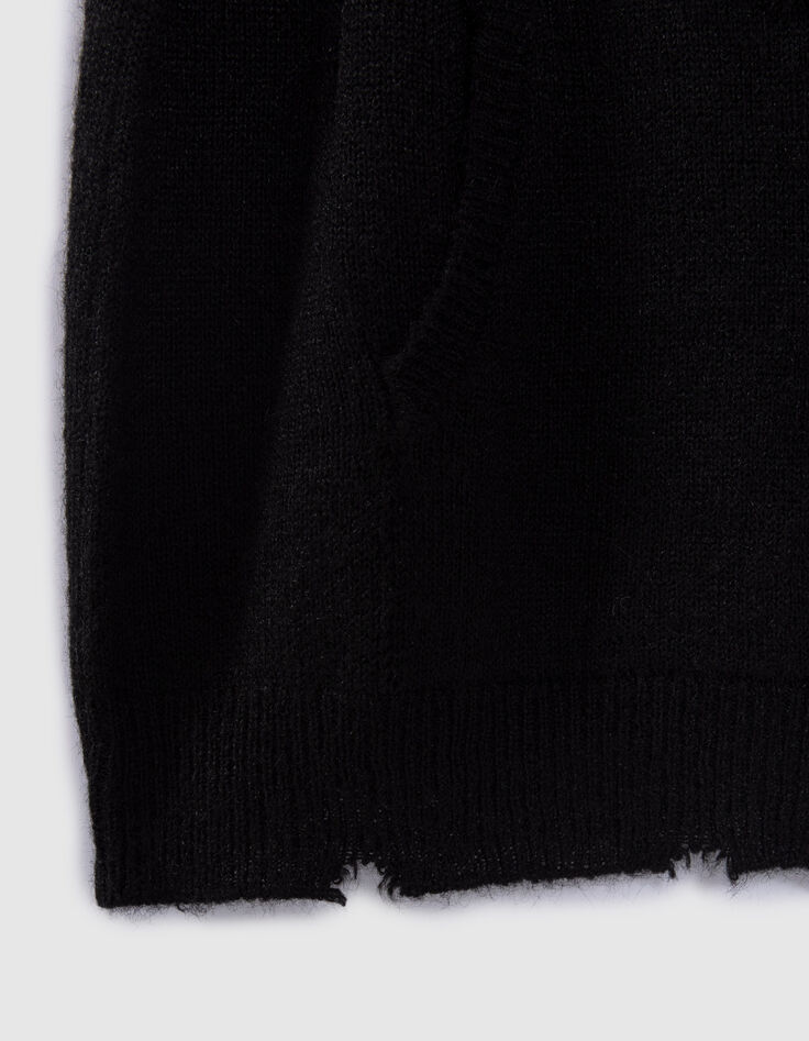 Pure Edition-cardigan zippé noir tricot Femme-5