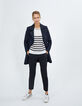 Pull marinière blanc cassé rayé marine et or I.Code-6