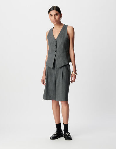 Gilet de costume sans manches gris rayures tennis Femme - IKKS
