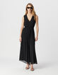 Black long dress with pleated detail Women's size-1