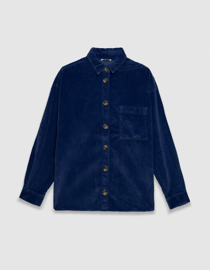 Blaues Damen-Überhemd aus Cord-1