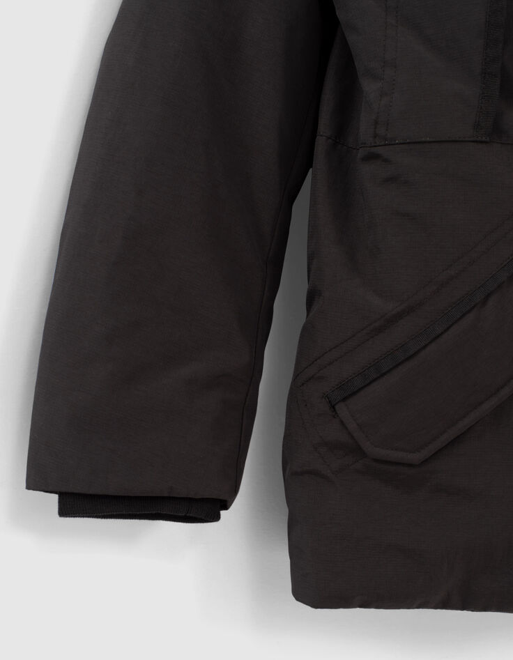 Parka 2 en 1 negra y plumas sin mangas ni&ntilde;o-4