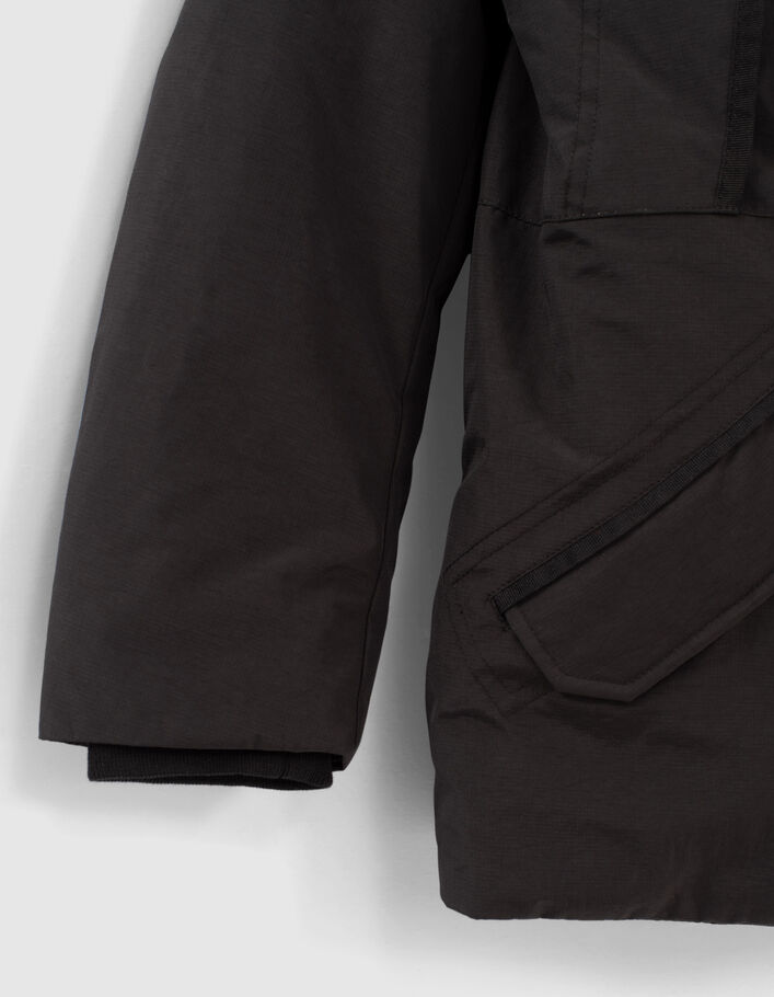 Boys’ 2-in-1 black parka and sleeveless padded jacket - IKKS