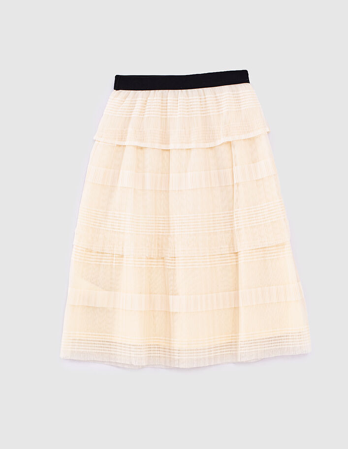 Girls’ ecru pleated long skirt - IKKS