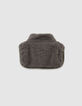 Boys’ khaki sherpa zipped neck warmer-3