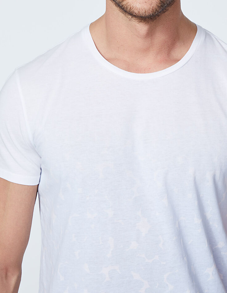 Camiseta blanca deep dye con flores para hombre-4