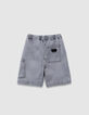 Grey denim Bermuda shorts one pocket battle boy-3