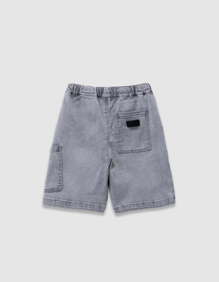 Grey denim Bermuda shorts one pocket battle boy-3