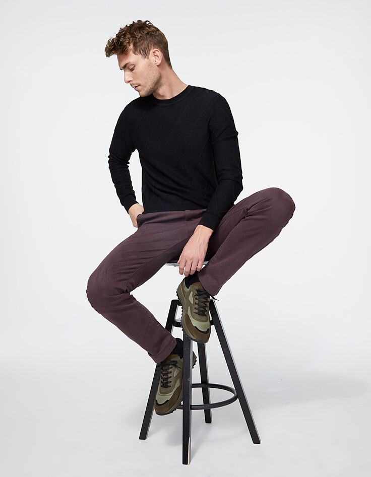 Pantalon chino SLIM prune Homme-1