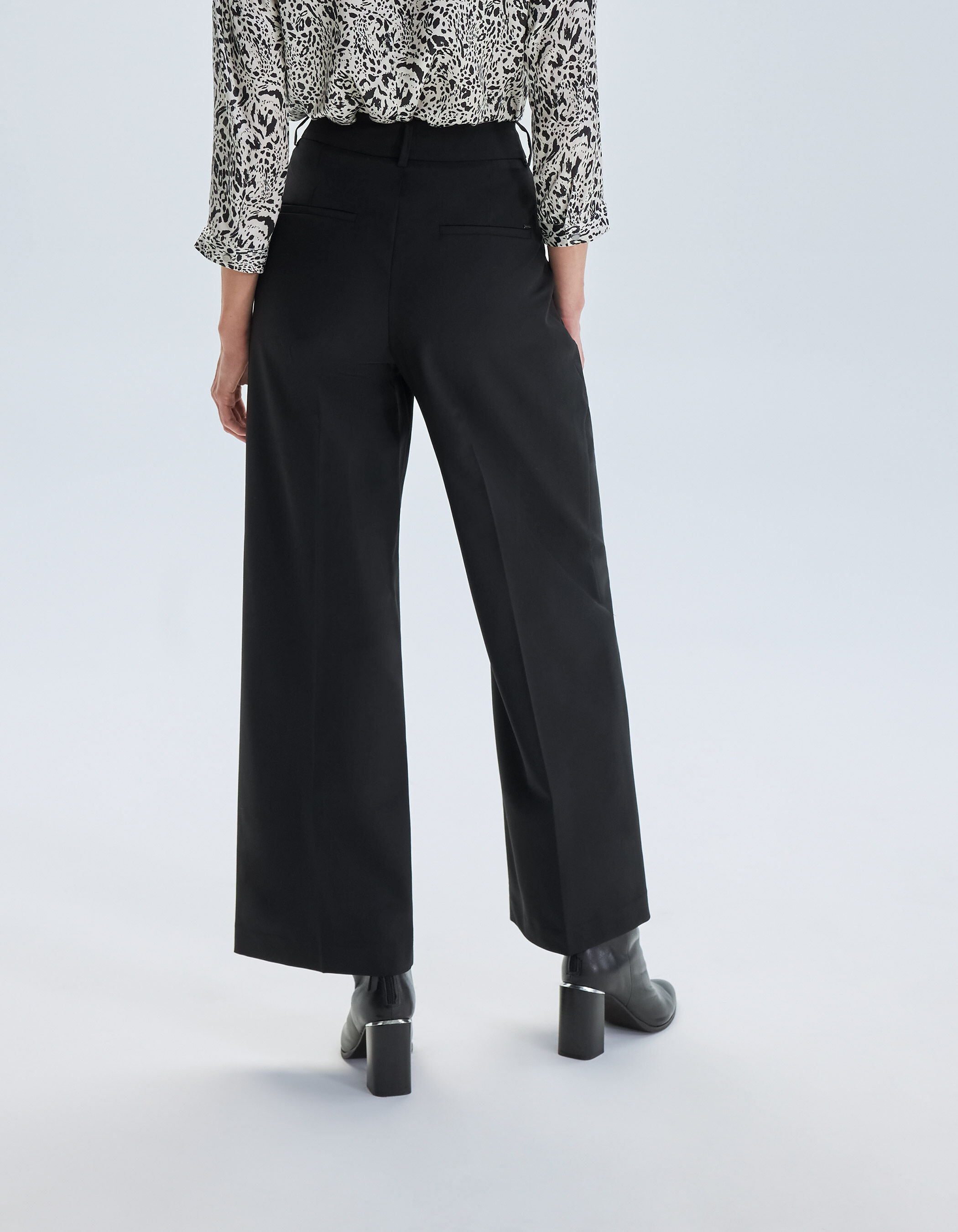 Pantalon noir cheap femme taille haute