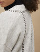 Manteau-cardigan écru en tricot à broderies I.Code-5
