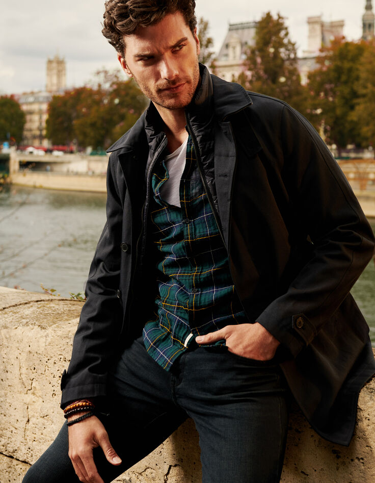Men’s REGULAR navy check shirt-2