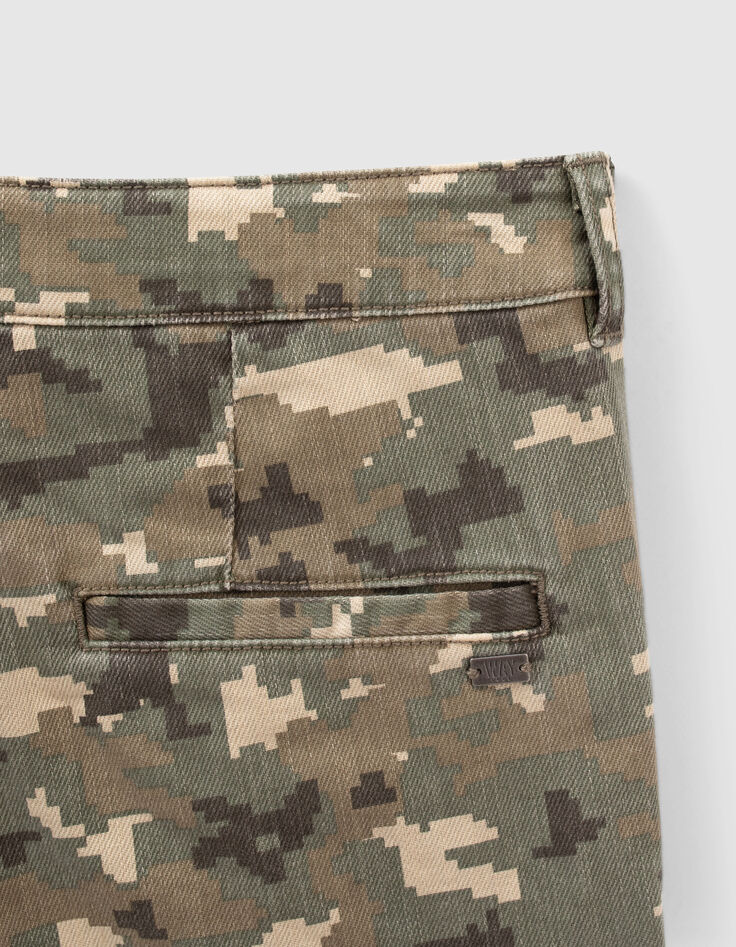Khaki Jungen-Battle-Bermudas mit Flecktarn-Pixel-Motiv-3