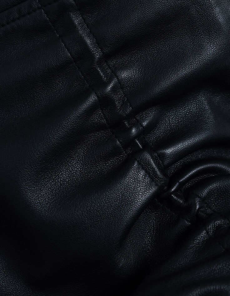 Chaqueta de piel negra oversize Talla Mujer-9