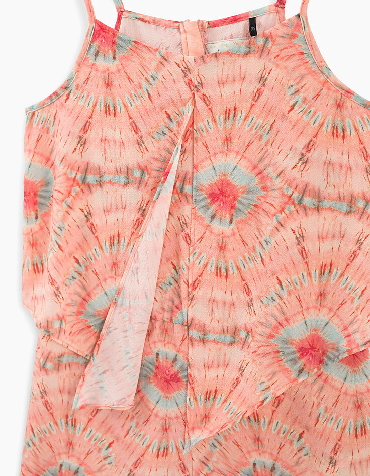Mono corto coral con estampado tie and dye niña-4