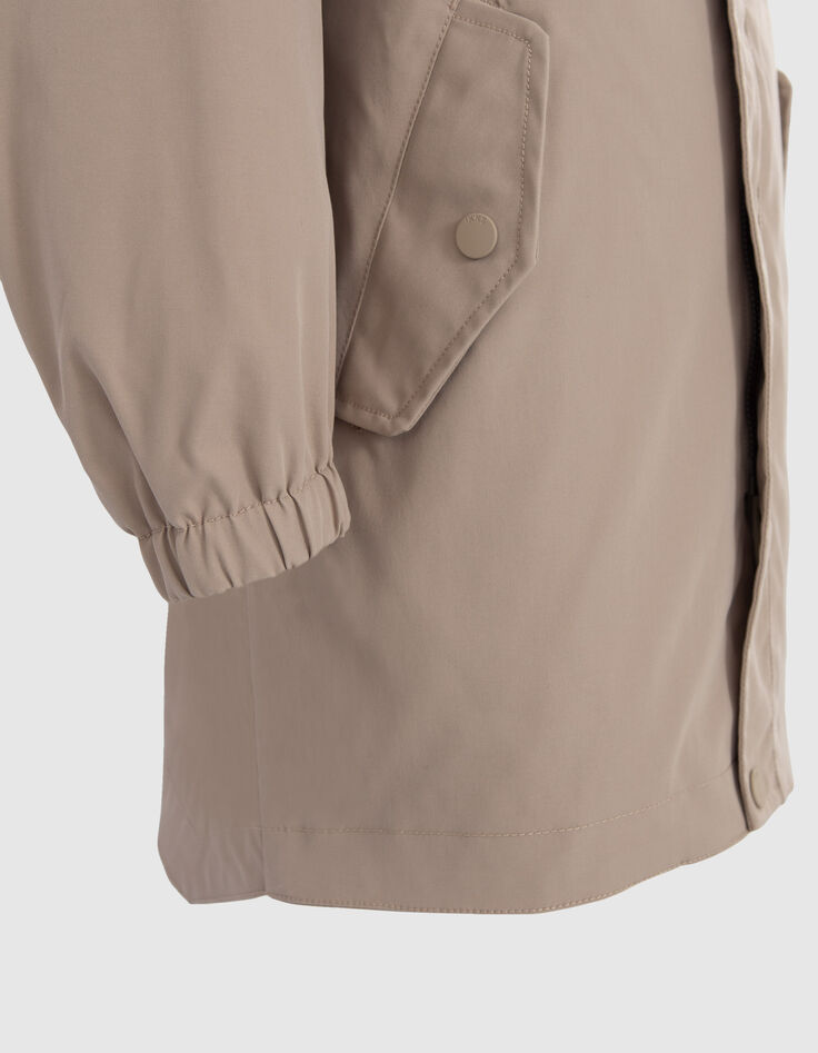 Boys’ beige hooded parka with embroidered back-5