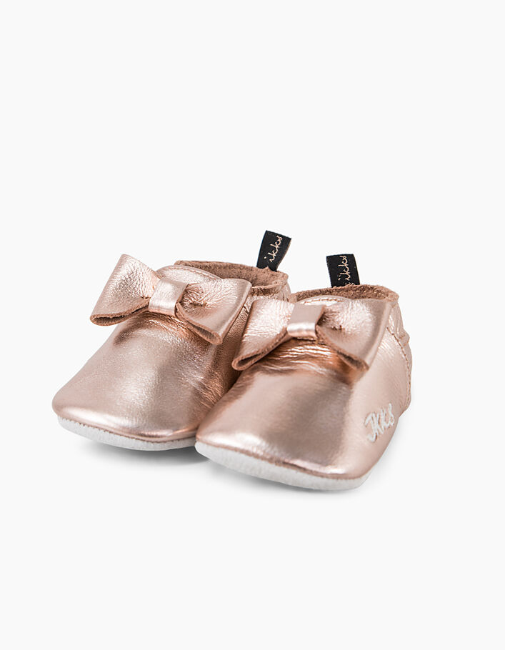 Baby girls’ copper-coloured leather shoes - IKKS