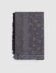 Etole grise jacquard motif léopard et rayures lurex Femme-2