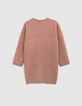 Roze jacquard lurex meisjesjurk-3