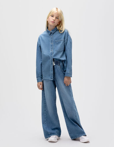 Camisa vaquera azul oversize niña - IKKS