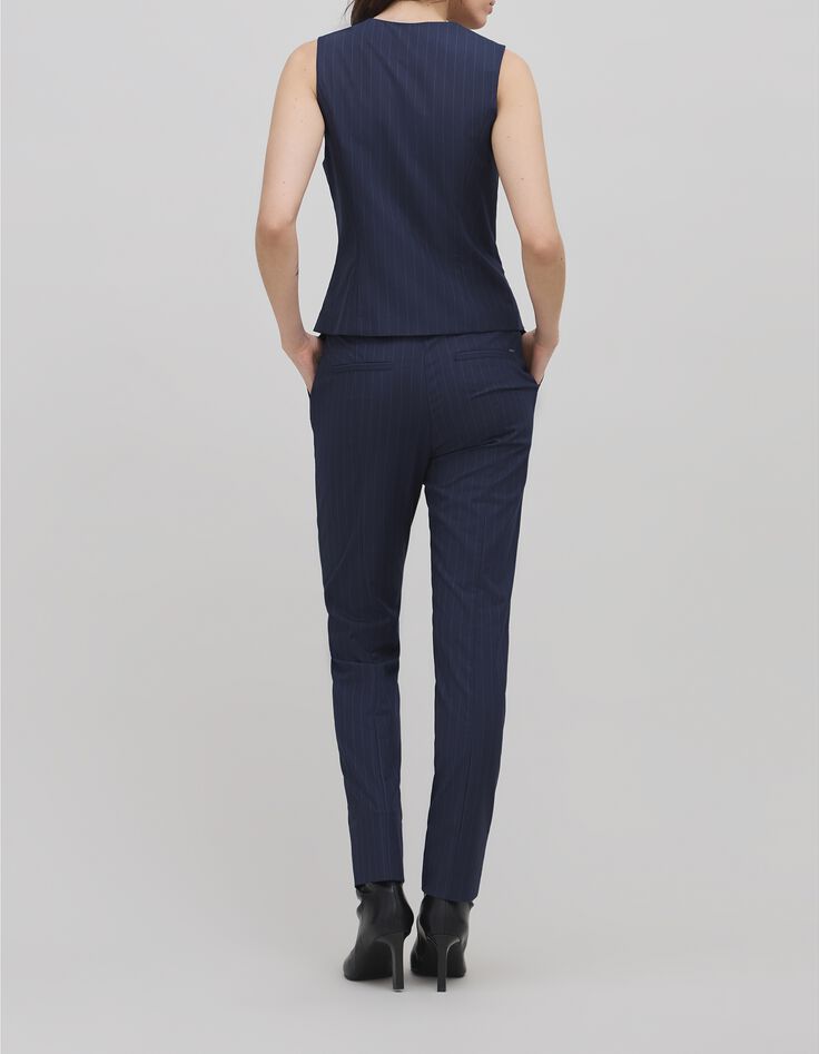 Gilet de costume marine rayures tennis Femme-3