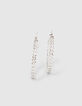 Boucles d'oreille créoles argenté maille gourmette femme-4