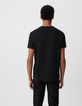 Black T-shirt with moon embroidery-3