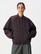Bomber oversize bordeaux nylon Femme-2