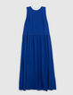 Women’s cobalt recycled waffle fabric long dress-6