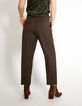 Pantalon cognac en tissu jacquard à taille haute I.Code-2