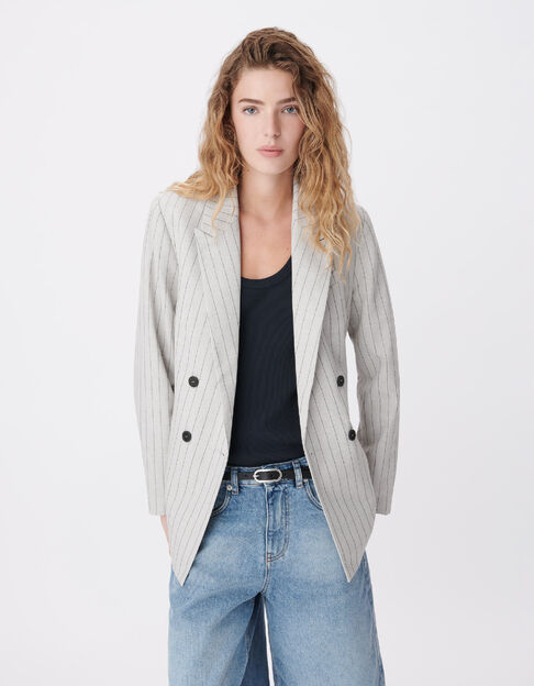 Veste de tailleur beige rayures tennis Femme - IKKS
