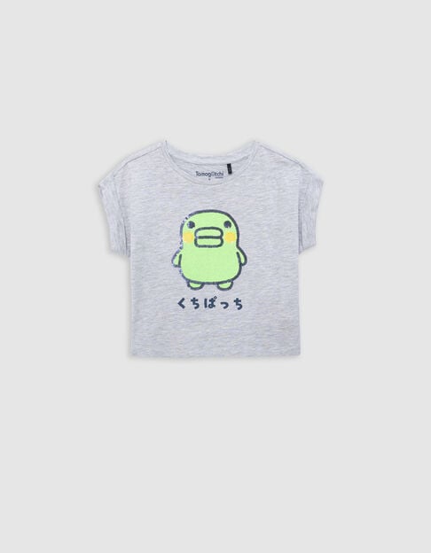 Grijs T-shirt lovertjes TAMAGOTCHI x IKKS meisjes - IKKS