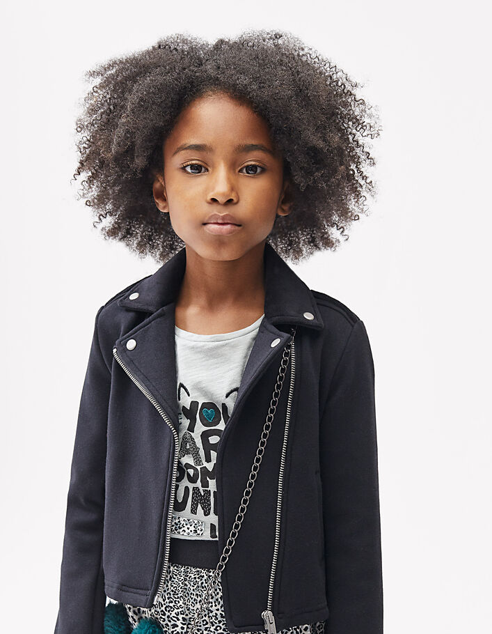 Cárdigan negro niña estilo Think Wild espalda niña