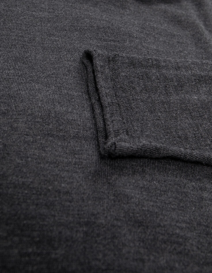 Men's anthracite turtleneck knit sweater-5
