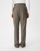 Pantalon de tailleur beige motif pied-de-puce Femme-3
