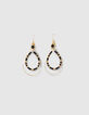 Boucles d'oreilles noir et dor&eacute; perles Heishi Femme-1