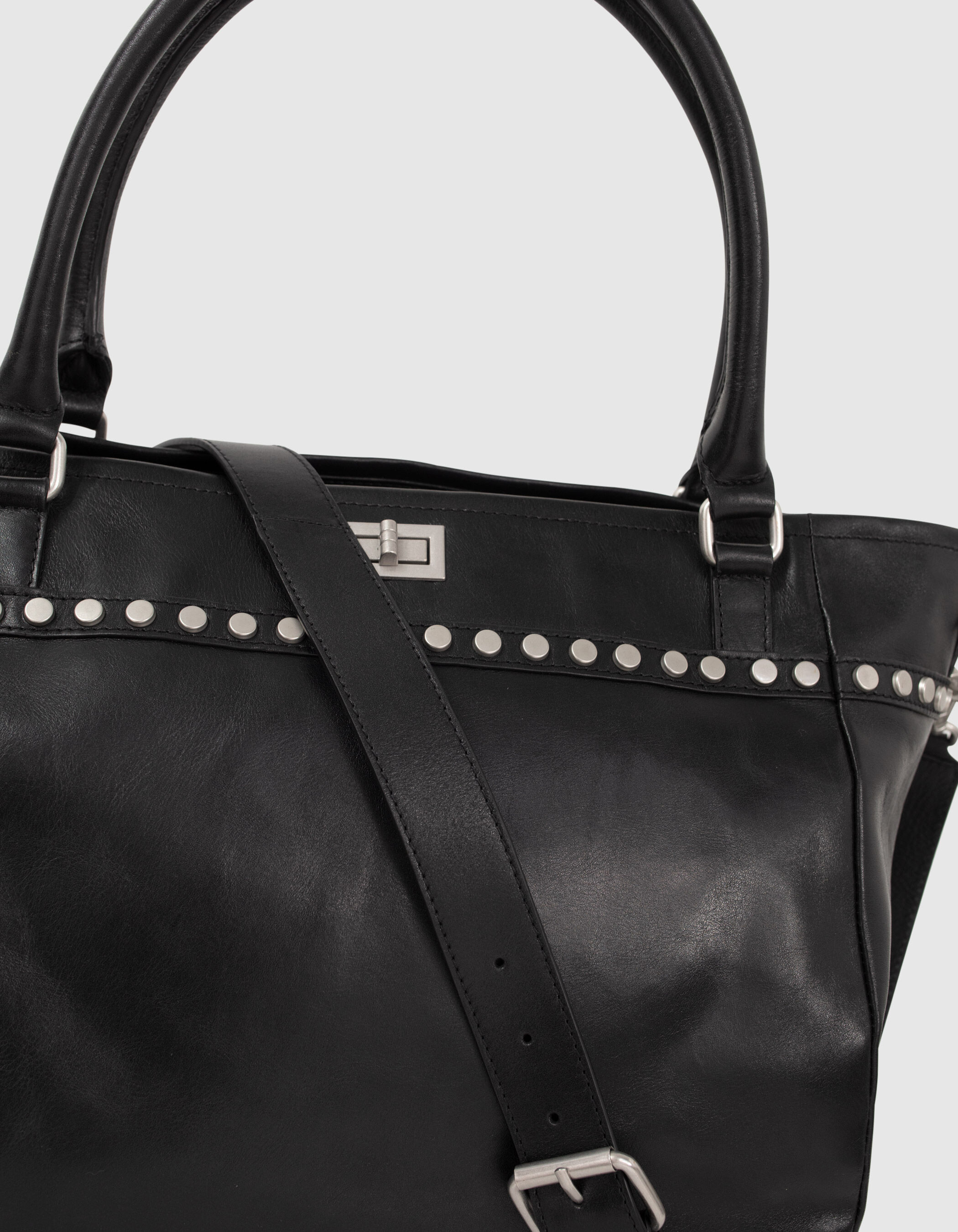 Cabas The Artist Rock en cuir noir cloute Femme IKKS