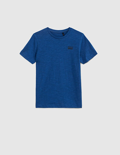 Camiseta azul Essentiel de algodón bio - IKKS