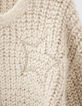 Pull &eacute;cru tricot lurex &agrave; &eacute;toiles fille-5