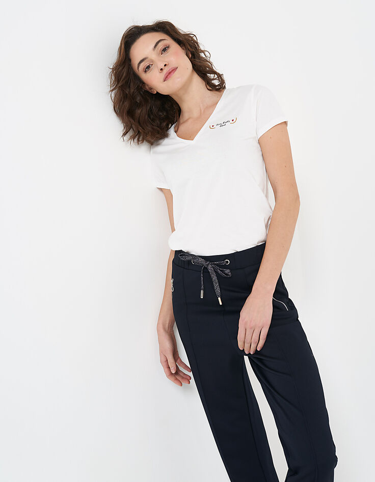 Tee-shirt blanc cassé à message I.Code-5