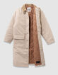 Girls’ beige trench coat with velvet collar-5