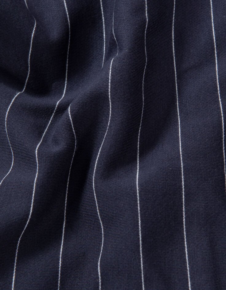 Marineblaue Jungen-Strickjacke mit Tennistreifen-7